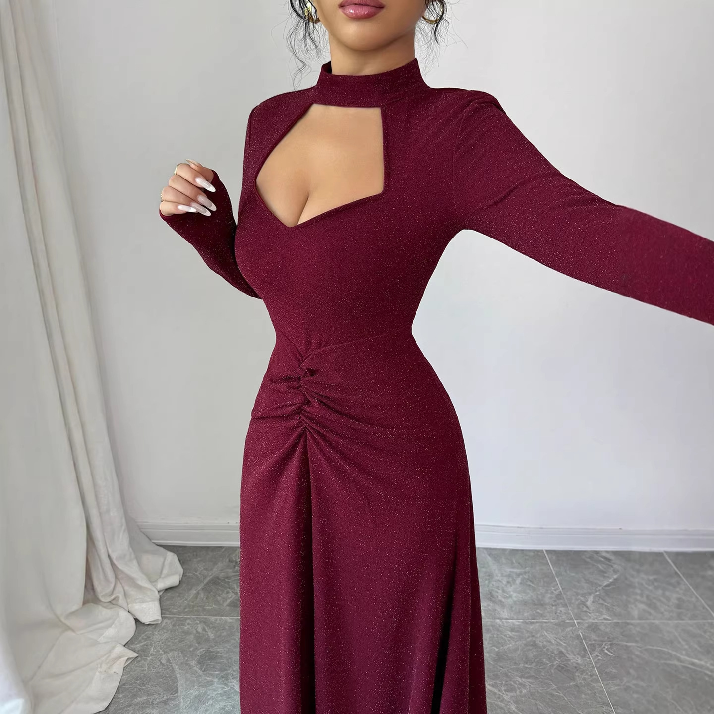 20256 Spring Sexy Fitted Midi  - Midi Dress 评论和价格