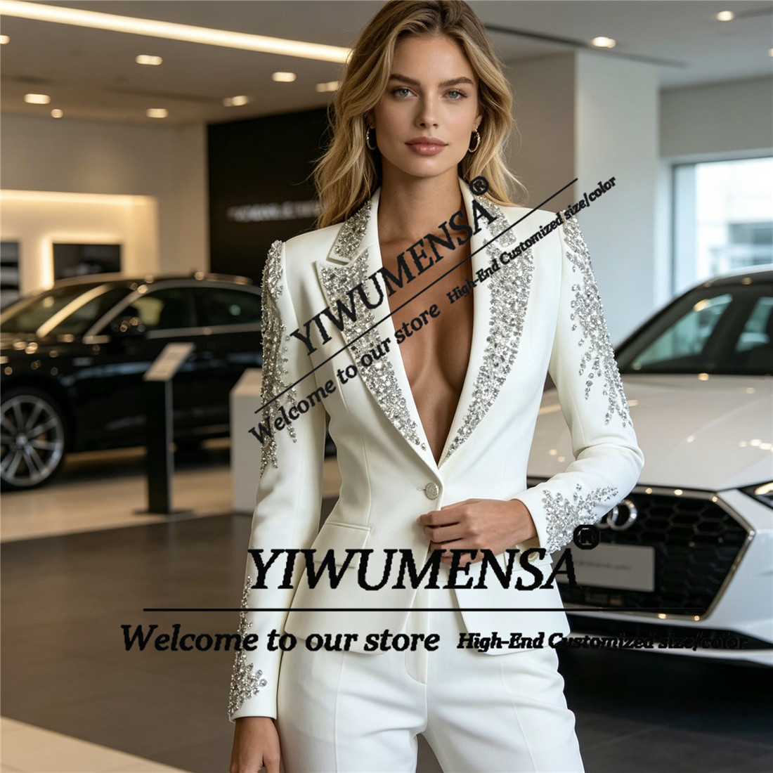 Luxury Women Suits 2 Pieces Se - Womens Blazer 评论和价格