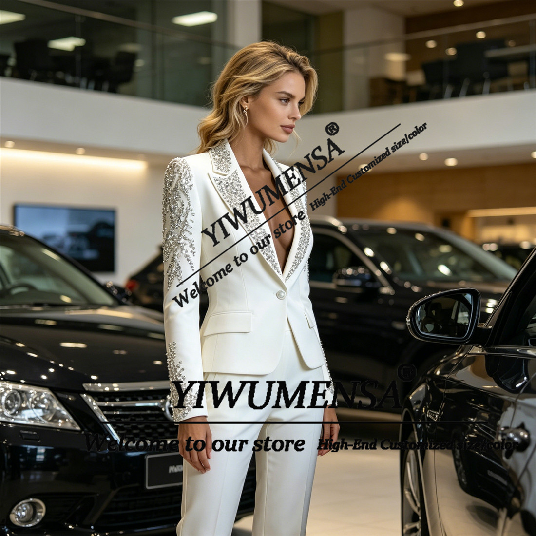 Luxury Women Suits 2 Pieces Se - Womens Blazer 评论和价格