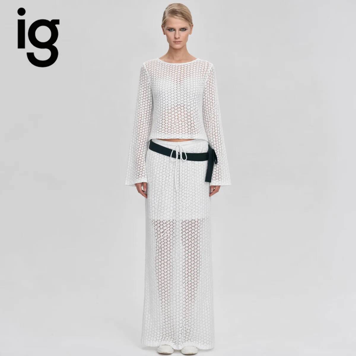 IG 2026 Women's Hollow Out Kni - Formal Skirt 评论和价格