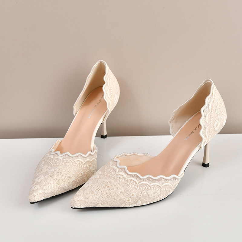 Lace Pointed Toe High Heels Wo - Womens Heels 评论和价格
