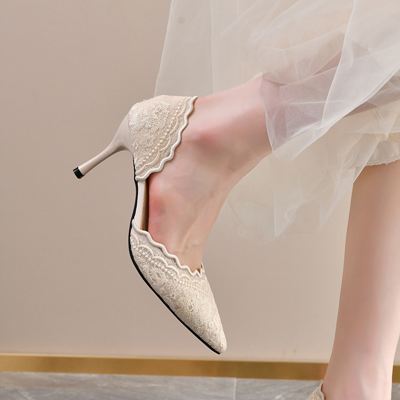 Lace Pointed Toe High Heels Wo - Womens Heels 评论和价格