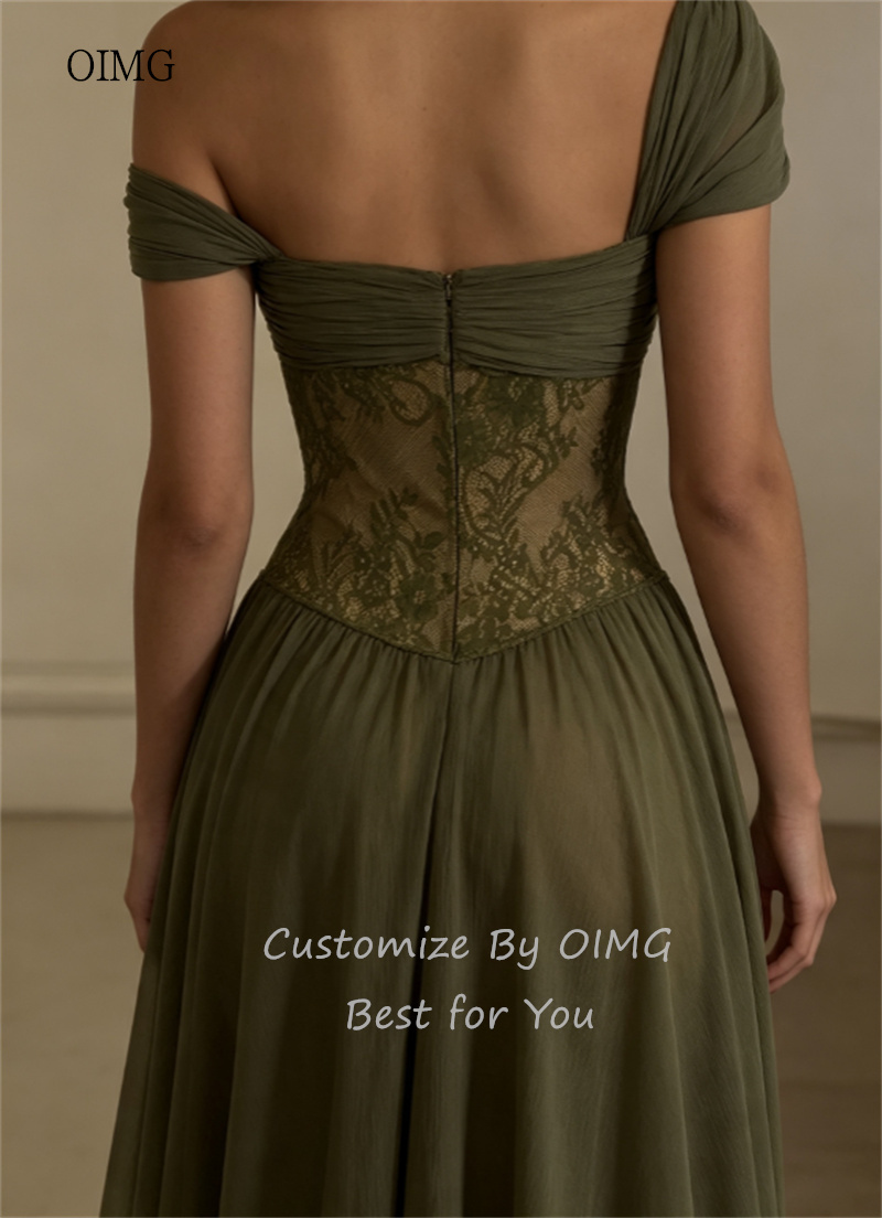 OIMG Olive Green Sweetheart Ne - Lace Dress 评论和价格
