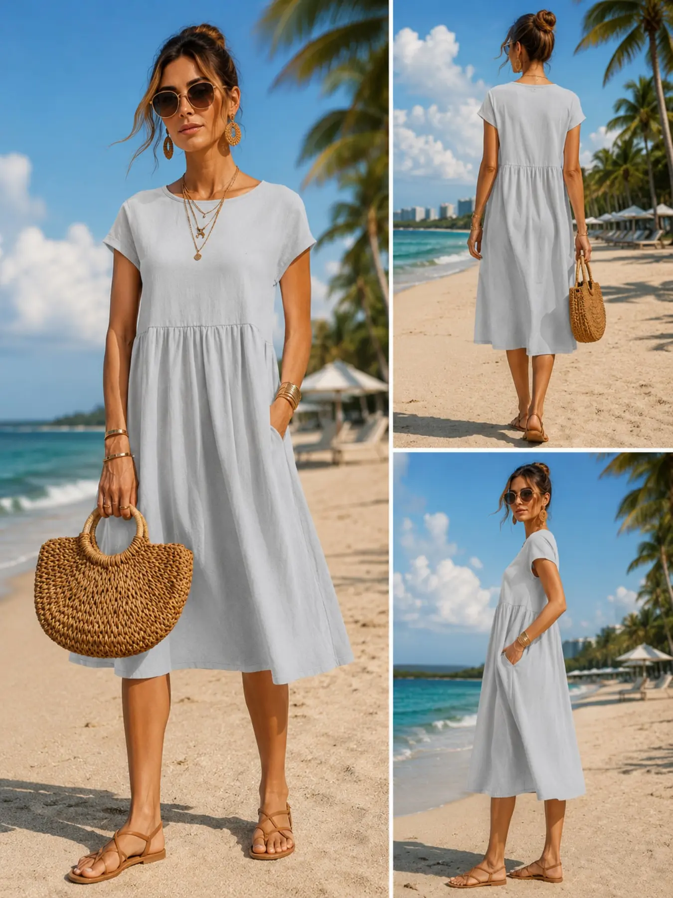 Women’s Casual Midi Dress with - Midi Dress 评论和价格