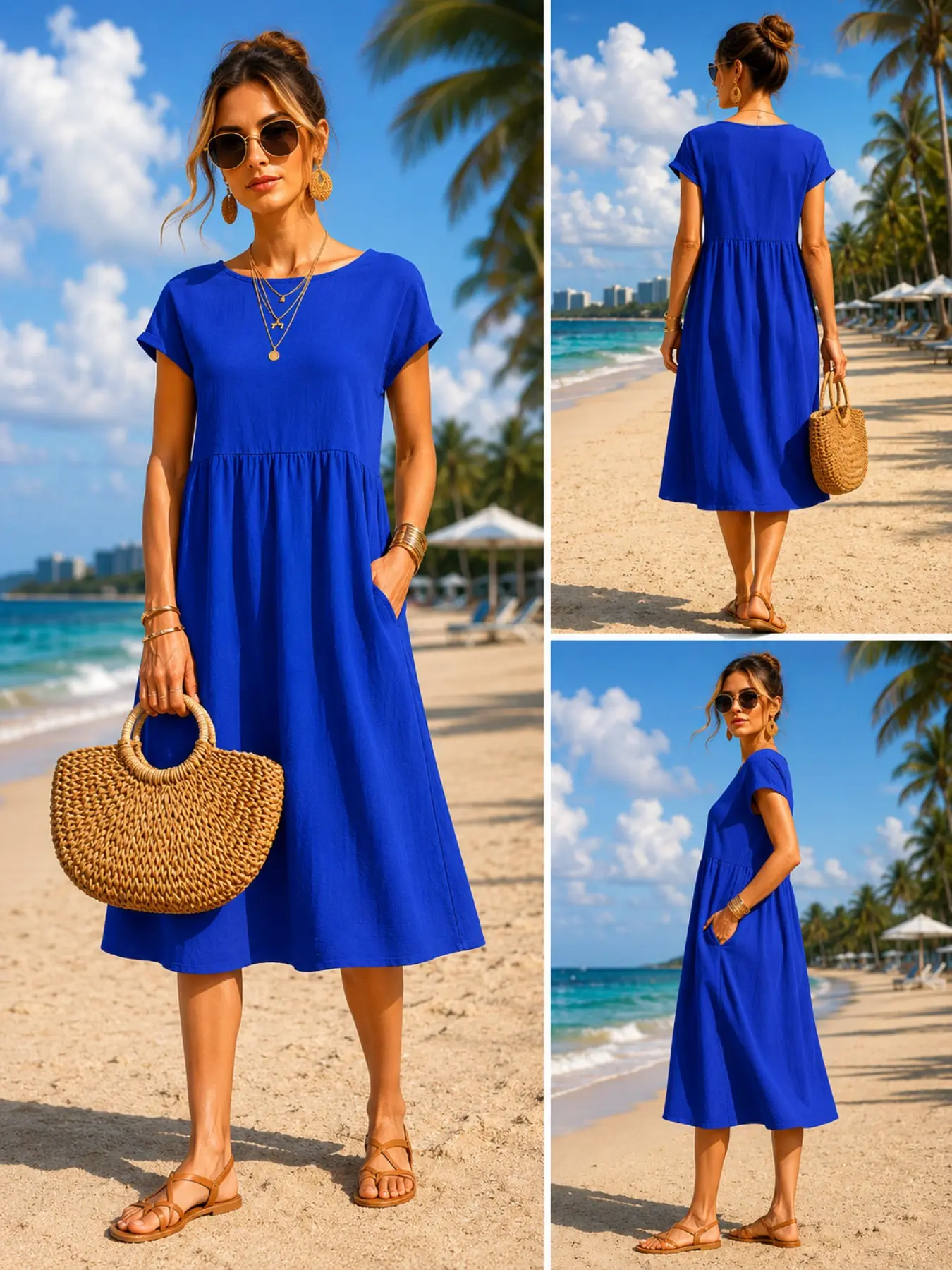 Women’s Casual Midi Dress with - Midi Dress 评论和价格