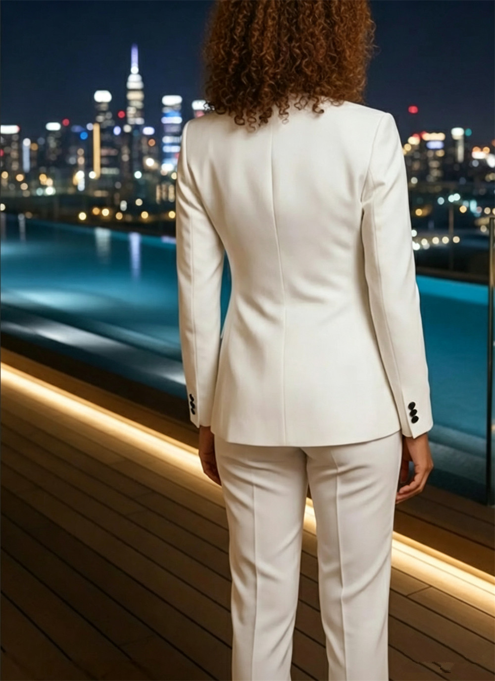 Ladies 2 Piece Suit White Suit - Womens Blazer 评论和价格